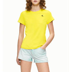 Calvin Klein dámské žluté tričko Embroidery - S (ZHN)